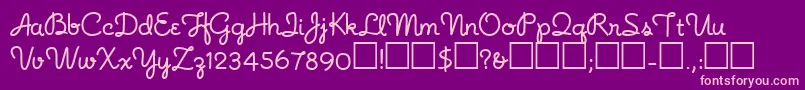 Noodlescript Font – Pink Fonts on Purple Background