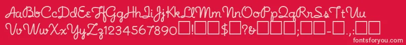 フォントNoodlescript – 赤い背景にピンクのフォント