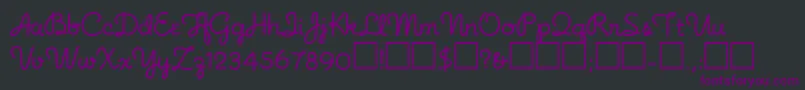 Noodlescript Font – Purple Fonts on Black Background