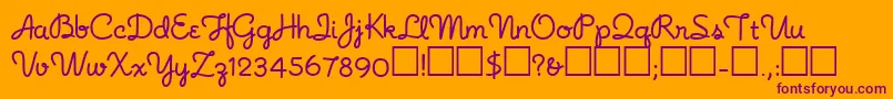 Fonte Noodlescript – fontes roxas em um fundo laranja