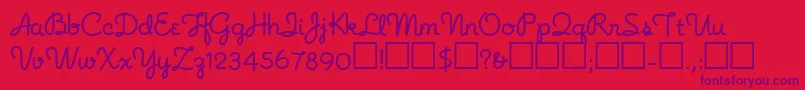 Noodlescript-fontti – violetit fontit punaisella taustalla