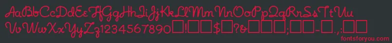 Noodlescript-fontti – punaiset fontit mustalla taustalla