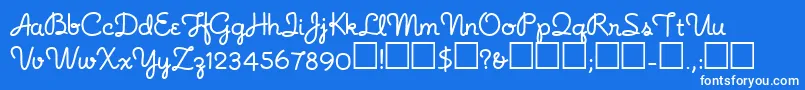 Czcionka Noodlescript – białe czcionki na niebieskim tle