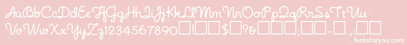 Noodlescript Font – White Fonts on Pink Background