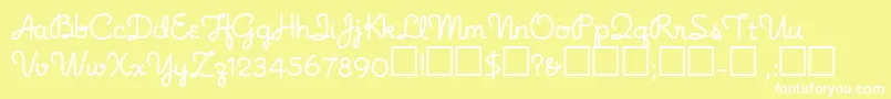 Czcionka Noodlescript – białe czcionki na żółtym tle
