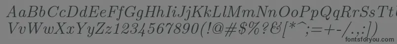 Подробнее о шрифте Lmroman9Italic Шрифт Lmroman9Italic – чёрные шрифты на сером фоне