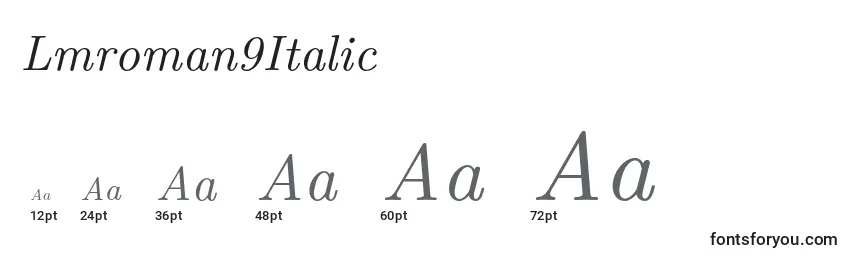 Lmroman9Italic Font Sizes