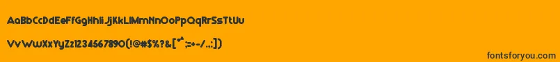 RmPlaytimeSolid-Schriftart – Schwarze Schriften auf orangefarbenem Hintergrund