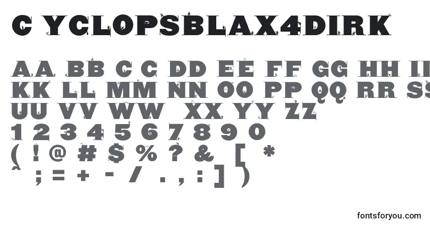 A fonte Cyclopsblax4dirk – alfabeto, números, caracteres especiais