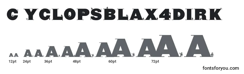 Größen der Schriftart Cyclopsblax4dirk