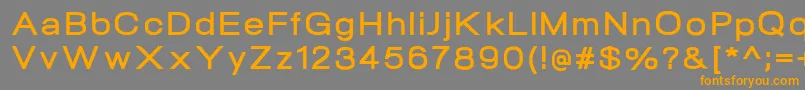 フォントNeogramBoldextd – オレンジの文字は灰色の背景にあります。
