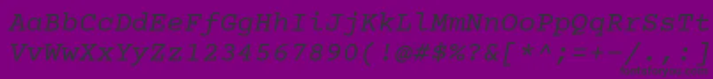 Courierprime Italic Font – Black Fonts on Purple Background