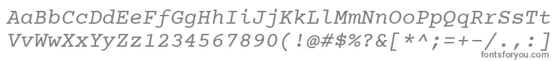 fuente Courierprime Italic – Fuentes Grises Sobre Fondo Blanco