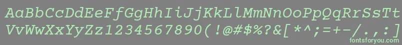 fuente Courierprime Italic – Fuentes Verdes Sobre Fondo Gris
