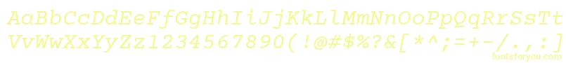 Więcej informacji o czcionce Courierprime Italic Czcionka Courierprime Italic – żółte czcionki
