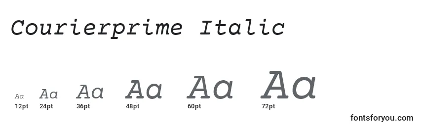 Größen der Schriftart Courierprime Italic