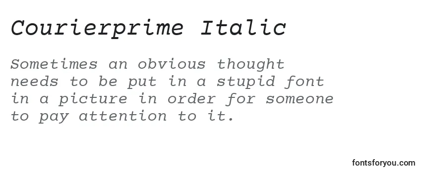 Review of the Courierprime Italic Font