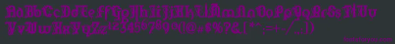 Fonte MarquisDeSade – fontes roxas em um fundo preto