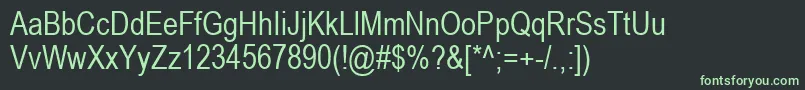 ArialNarrow-fontti – vihreät fontit mustalla taustalla