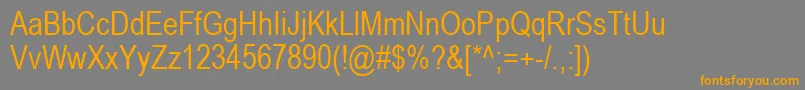 フォントArialNarrow – オレンジの文字は灰色の背景にあります。