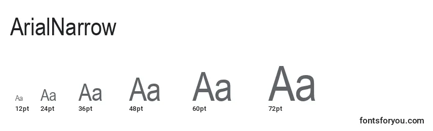ArialNarrow Font Sizes