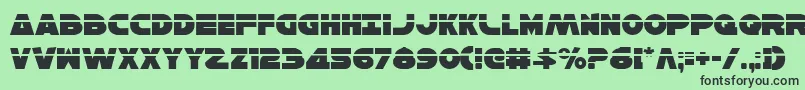 フォントHanSoloLaser – 緑の背景に黒い文字