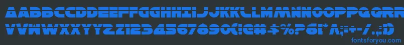 HanSoloLaser-Schriftart – Blaue Schriften auf schwarzem Hintergrund
