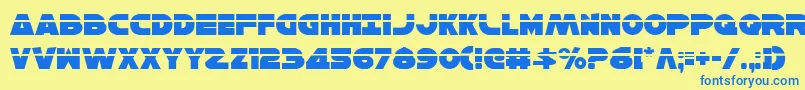 HanSoloLaser Font – Blue Fonts on Yellow Background