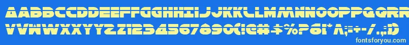 HanSoloLaser Font – Yellow Fonts on Blue Background