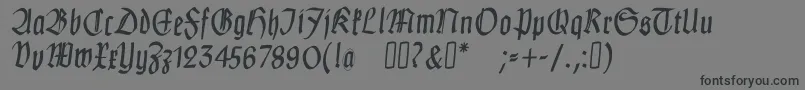フォントClausewitzFraktur – 黒い文字の灰色の背景