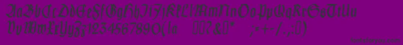 フォントClausewitzFraktur – 紫の背景に黒い文字