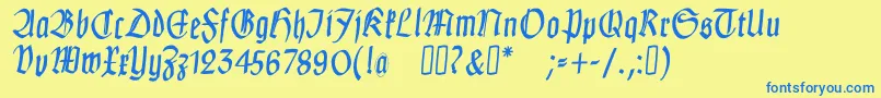 fuente ClausewitzFraktur – Fuentes Azules Sobre Fondo Amarillo