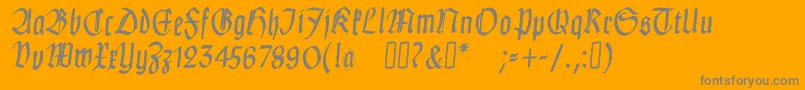 ClausewitzFraktur-Schriftart – Graue Schriften auf orangefarbenem Hintergrund