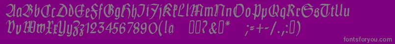 フォントClausewitzFraktur – 紫の背景に灰色の文字