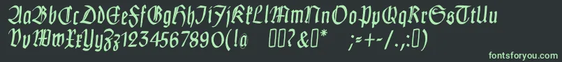 Czcionka ClausewitzFraktur – zielone czcionki na czarnym tle
