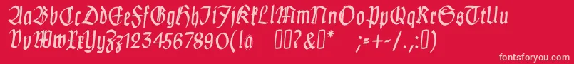 ClausewitzFraktur-Schriftart – Rosa Schriften auf rotem Hintergrund