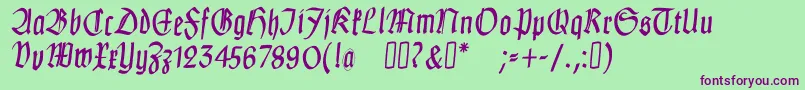 fuente ClausewitzFraktur – Fuentes Moradas Sobre Fondo Verde