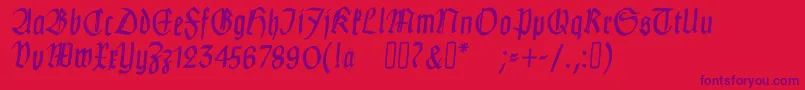 Police ClausewitzFraktur – polices violettes sur fond rouge