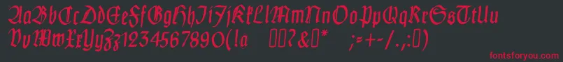 ClausewitzFraktur Font – Red Fonts on Black Background
