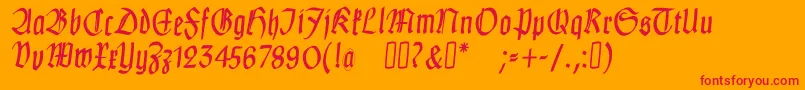 ClausewitzFraktur Font – Red Fonts on Orange Background