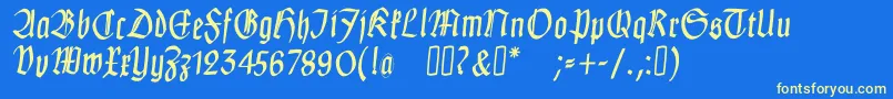 ClausewitzFraktur Font – Yellow Fonts on Blue Background