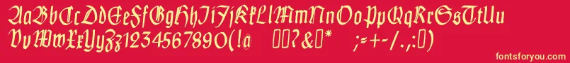 ClausewitzFraktur Font – Yellow Fonts on Red Background