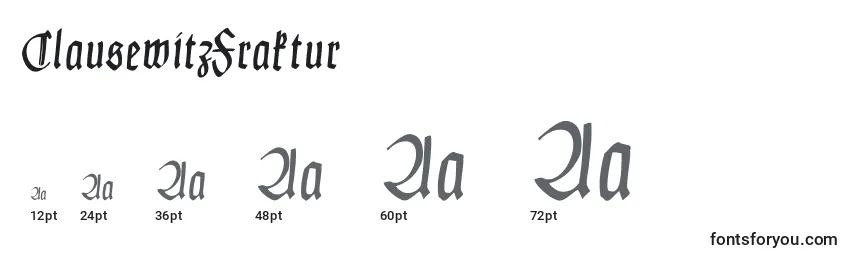 Größen der Schriftart ClausewitzFraktur