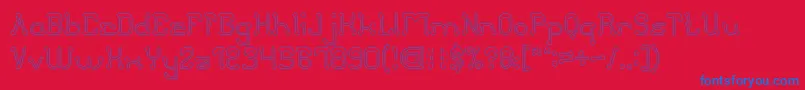 ClubGolfHollow Font – Blue Fonts on Red Background