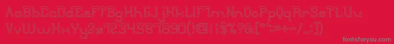 Шрифт ClubGolfHollow – серые шрифты на красном фоне