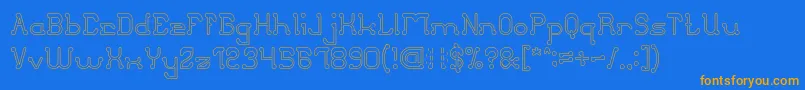 ClubGolfHollow Font – Orange Fonts on Blue Background