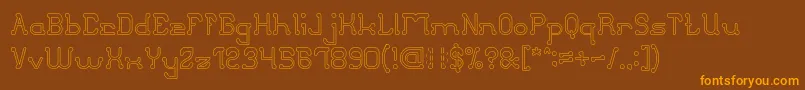 ClubGolfHollow Font – Orange Fonts on Brown Background