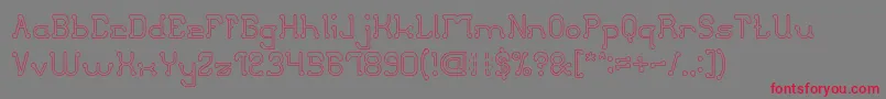 Шрифт ClubGolfHollow – красные шрифты на сером фоне