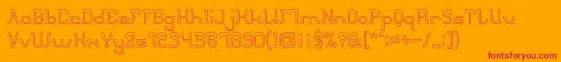 フォントClubGolfHollow – オレンジの背景に赤い文字
