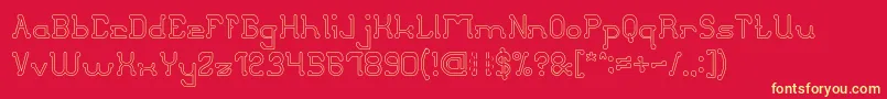 ClubGolfHollow Font – Yellow Fonts on Red Background